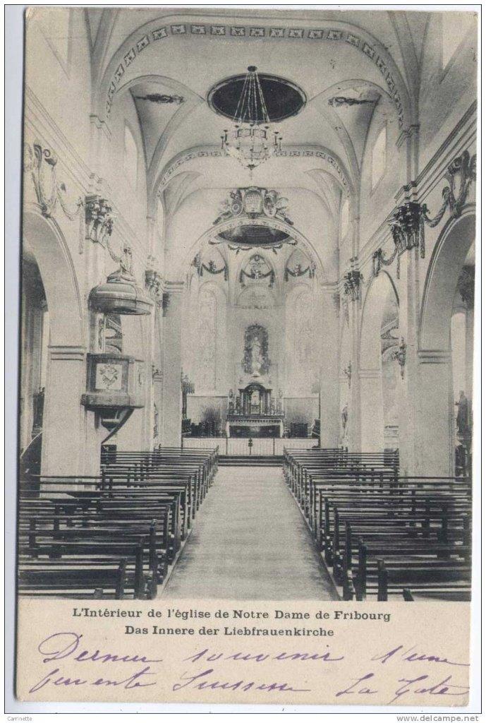 Photographie ancienne de la Basilique Notre-Dame de Fribourg