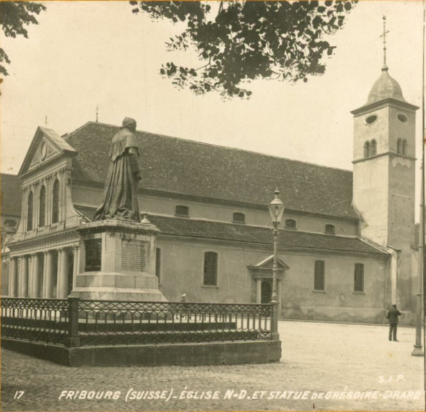 Photographie ancienne de la Basilique Notre-Dame de Fribourg